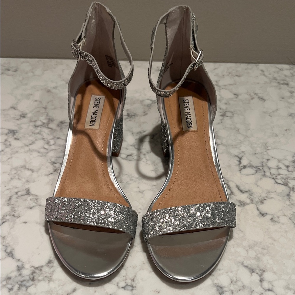 Steve Madden Sparkling Silver Heels